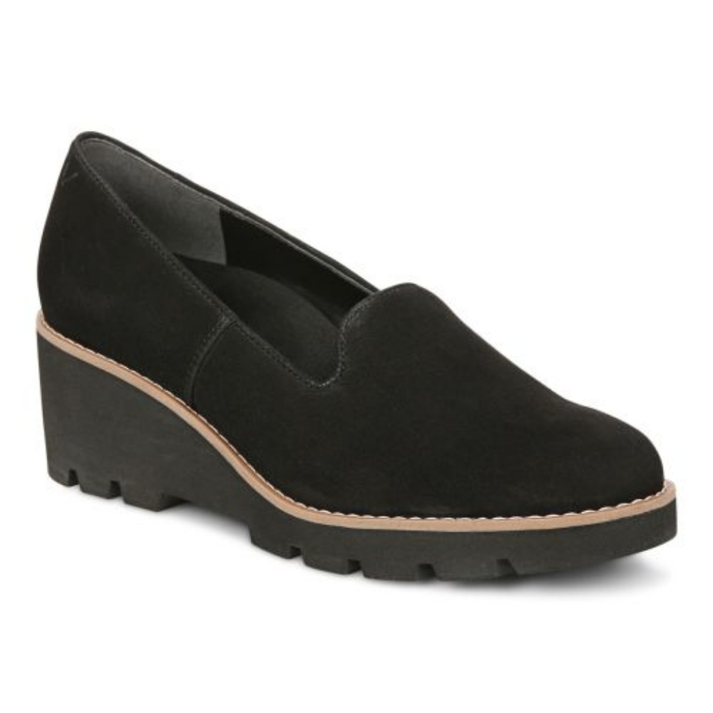Vionic Willa Black Wedge Loafers Size 7